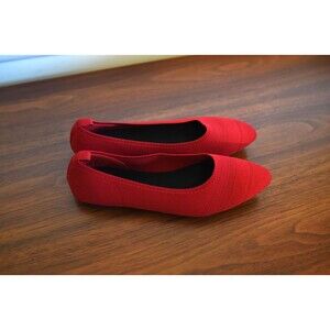 Breifola red knit ballet flat shoe size 9 slip on